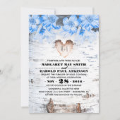 Berk boom Bark Hart Rustiek Land Bruiloft Kaart (Voorkant)