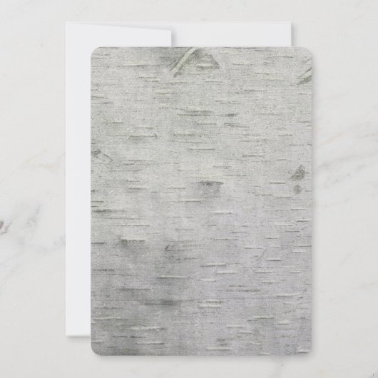 Berk boom faux hout bruiloft kaart (Achterkant)