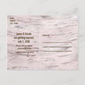 Berk boom & gesneden hart bruiloft opslaan van de  aankondigingskaart (Achterkant)