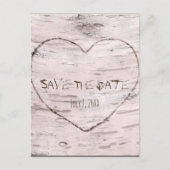 Berk boom & gesneden hart bruiloft opslaan van de aankondigingskaart (Voorkant)