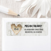 Berk boom gesneden hart rustiek etiket (Insitu)