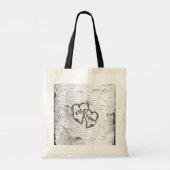 Berk boom gesneden harten bruiloft welkomsttassen tote bag (Achterkant)
