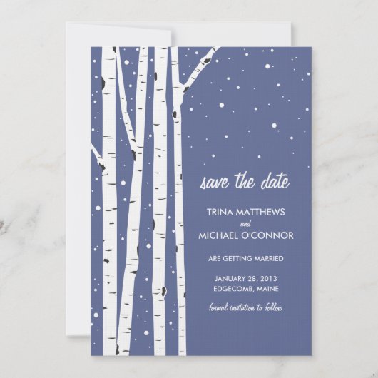 Berk en Sneeuw Bewaar de Datum Save The Date (Voorkant)