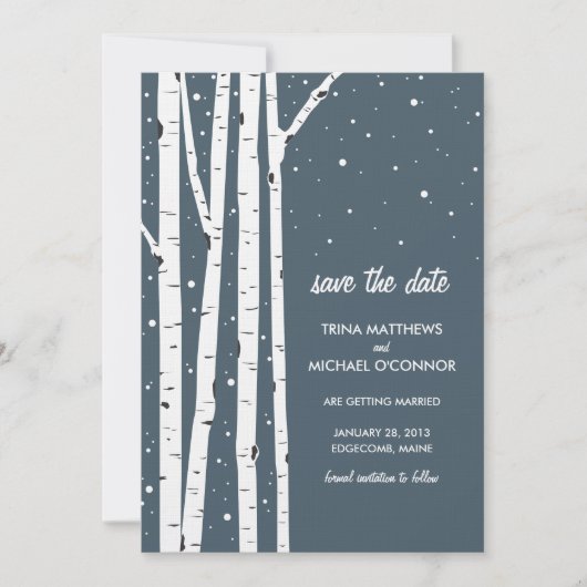 Berk en Sneeuw Bewaar de Datum Save The Date (Voorkant)