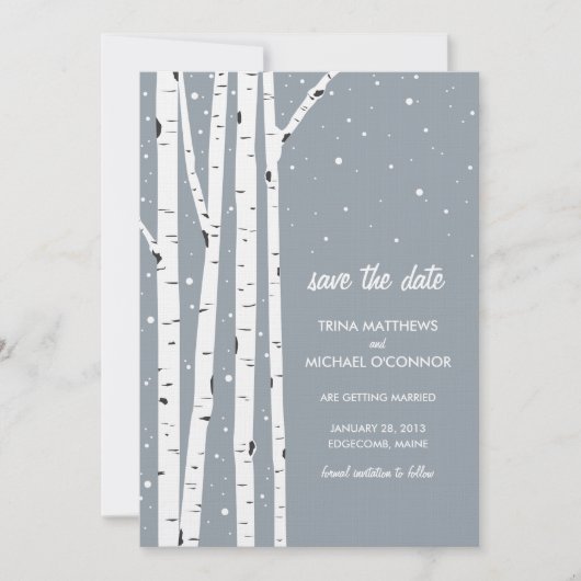 Berk en Sneeuw Save the Date (Voorkant)