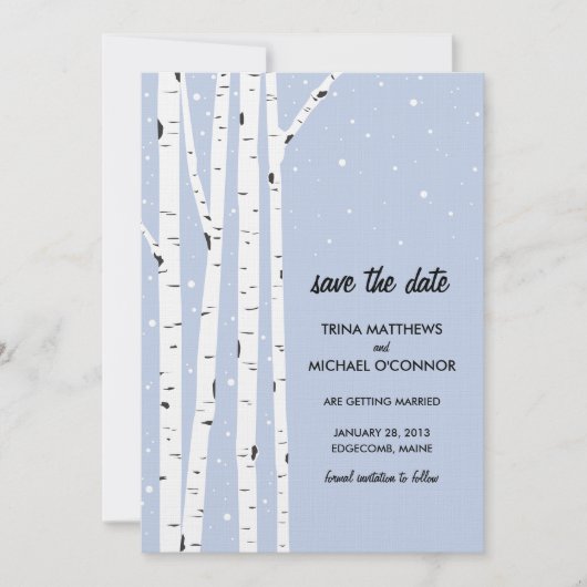 Berk en Sneeuw Save the Date Kaart (Voorkant)