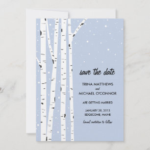 Berk en Sneeuw Save the Date Kaart