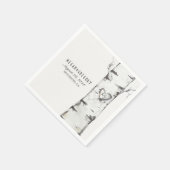 Berk gesneden hart rustieke bruiloft servet (Hoek)