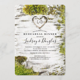 Berk gesneden hart rustieke Herfst repetitie diner Kaart