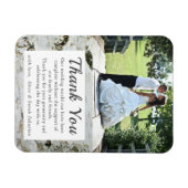 Berk hout boom schors bruiloft foto dank u magneet (Horizontaal)