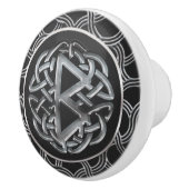 Berkana Rune Mettallic Embossed Keramische Knop (Rechts)
