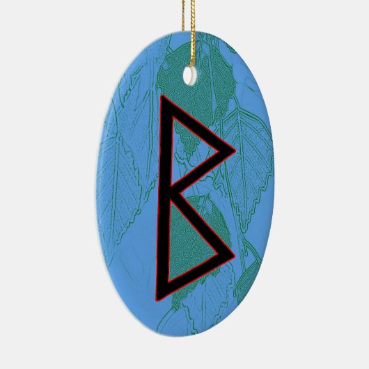 Berkano Viking Rune Yule Ornament - Moeder Aarde! (Rechts)