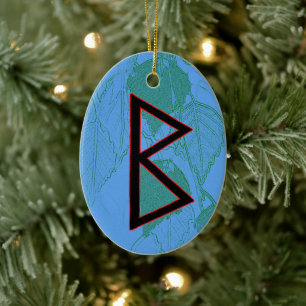 Berkano Viking Rune Yule Ornament - Moeder Aarde!