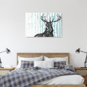 Berkbomen Kies Achtergrondkleur Canvas Afdruk (Insitu (Slaapkamer))