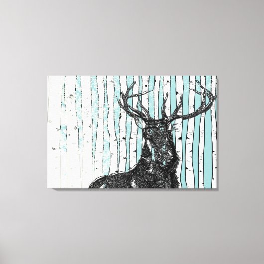 Berkbomen Kies Achtergrondkleur Canvas Afdruk (Voorkant)
