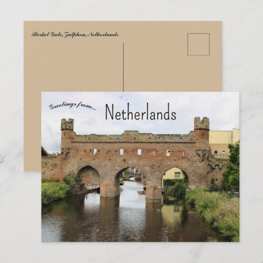 Berkel Gate Zutphen Netherlands Briefkaart (Voorkant / Achterkant)