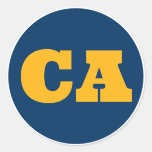 Berkeley (CA) - Blauw x Goud x Wit Ronde Sticker