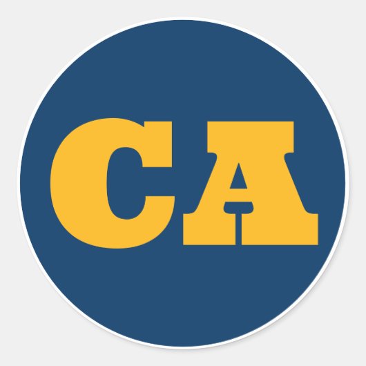 Berkeley (CA) - Blauw x Goud x Wit Ronde Sticker (Voorkant)