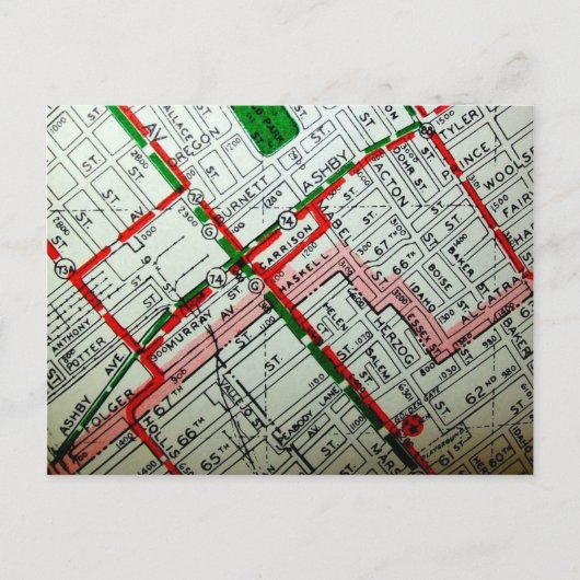 Berkeley, CA Map Briefkaart (Voorkant)