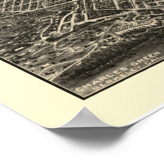 Berkeley, CA Panoramic Map - 1909 Poster (Hoek)