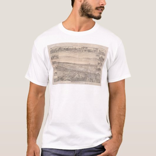 Berkeley, CA. Panoramische kaart 1891 (0099A) - On T-shirt (Voorkant)