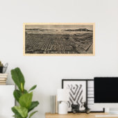 Berkeley California 1909 Antiek Panoramische Kaart Poster (Thuiskantoor)