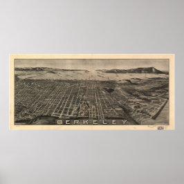 Berkeley California 1909 Panoramic Map Poster