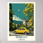 Berkeley California Art Print | retro universiteit (Voorkant)
