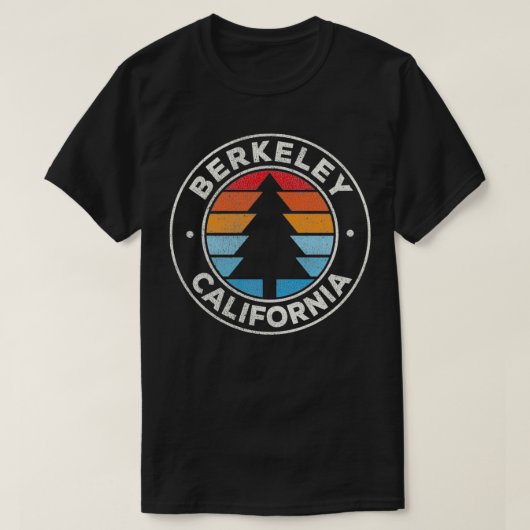 Berkeley California CA Grafisch Retro 70's T-shirt (Design voorkant)