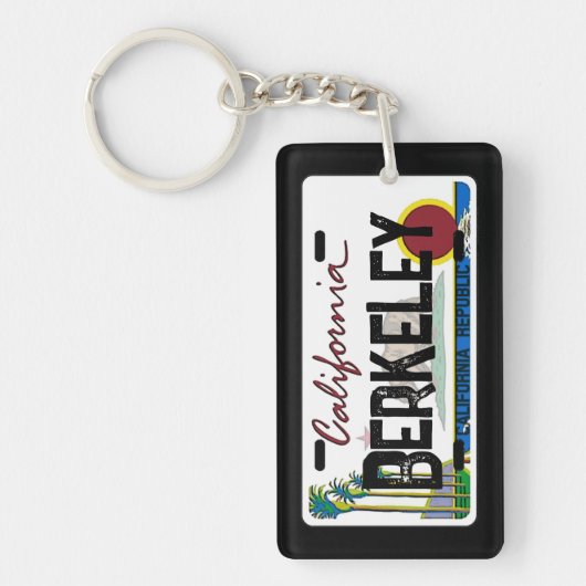 Berkeley California flag license plate keychain (Voorkant)