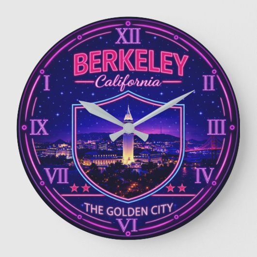 Berkeley California Neon Landmark Grote Klok (Voorkant)