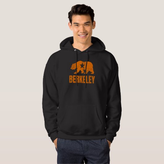 Berkeley California Republic Bear Distressed Vinta Hoodie (Voorkant volledig)
