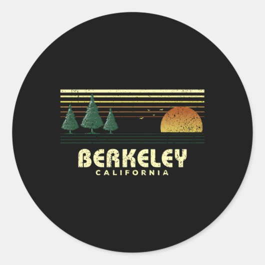 Berkeley California Ronde Sticker (Voorkant)