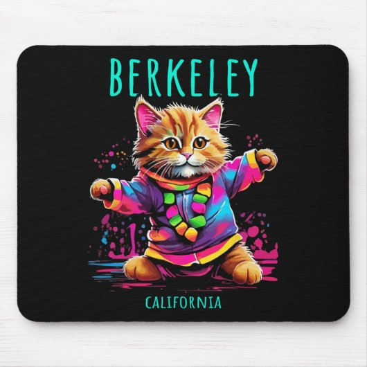 Berkeley California USA Leuke Schattigee kleurrijk Muismat (Voorkant)