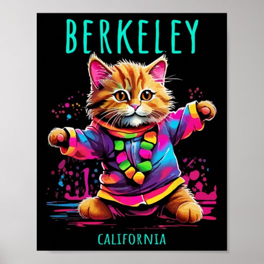 Berkeley California USA Leuke Schattigee kleurrijk Poster (Voorkant)