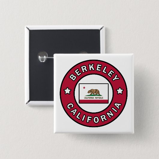 Berkeley California Vierkante Button 5,1 Cm (Voorkant /achterkant)