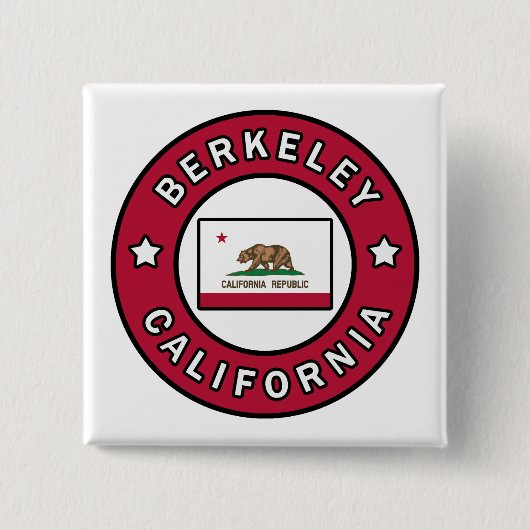 Berkeley California Vierkante Button 5,1 Cm (Voorkant)