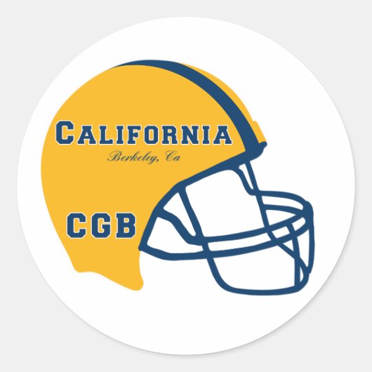 Berkeley Californië CA Football Helm Logo Ronde Sticker (Voorkant)