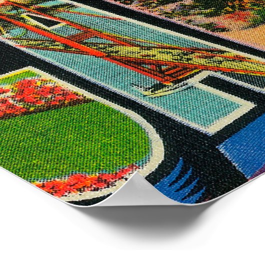 Berkeley, Californië - Grote Letter-scènes Poster (Hoek)