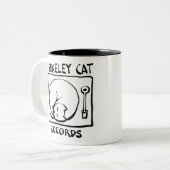 Berkeley Cat Logo merch Tweekleurige Koffiemok (Voorkant links)