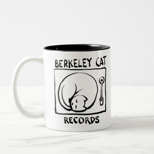 Berkeley Cat Logo merch Tweekleurige Koffiemok (Links)