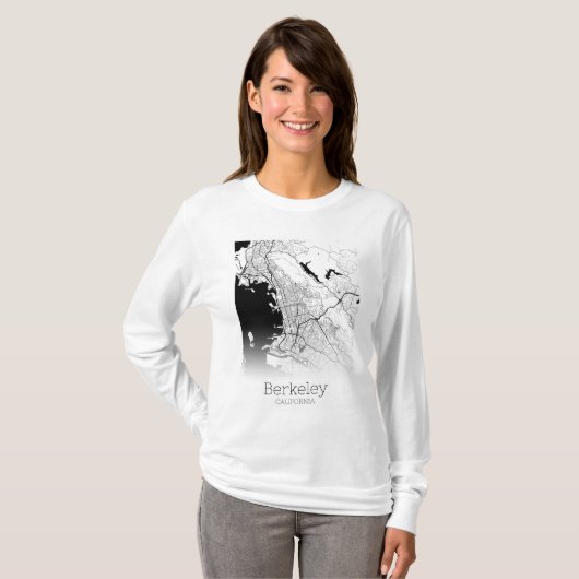 Berkeley City Map T-shirt (Voorkant volledig)