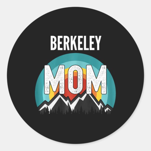 Berkeley Mom Mama Mom Moederdag Ronde Sticker (Voorkant)