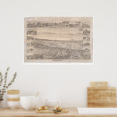 Berkeley. Panoramische Kaart 1891 (0099A) - Terugg Poster (Keuken)