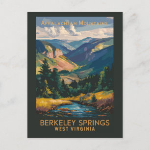 Berkeley Springs Illustratie Reis Kunst Vintage Briefkaart