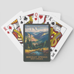 Berkeley Springs Illustratie Reis Kunst Vintage Pokerkaarten
