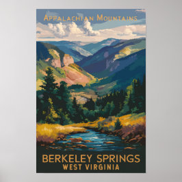 Berkeley Springs Illustratie Reis Kunst Vintage Poster