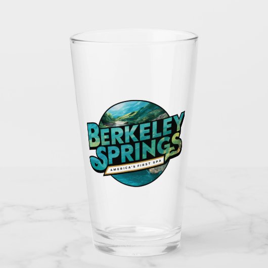 Berkeley Springs Illustratie Reis Logo Glas (Voorkant)