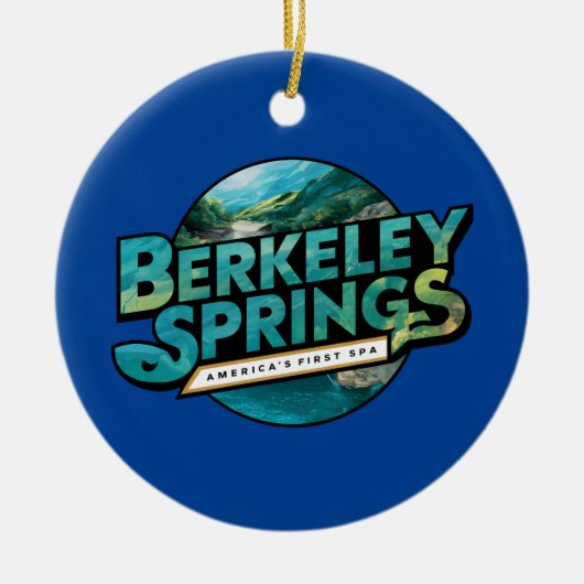 Berkeley Springs Illustratie Reis Logo Keramisch Ornament (Voorkant)