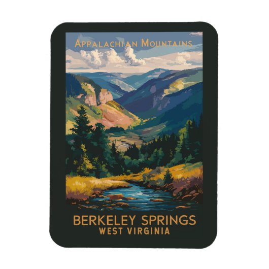 Berkeley Springs Illustratie Reizen Art Vintage Magneet (Verticaal)
